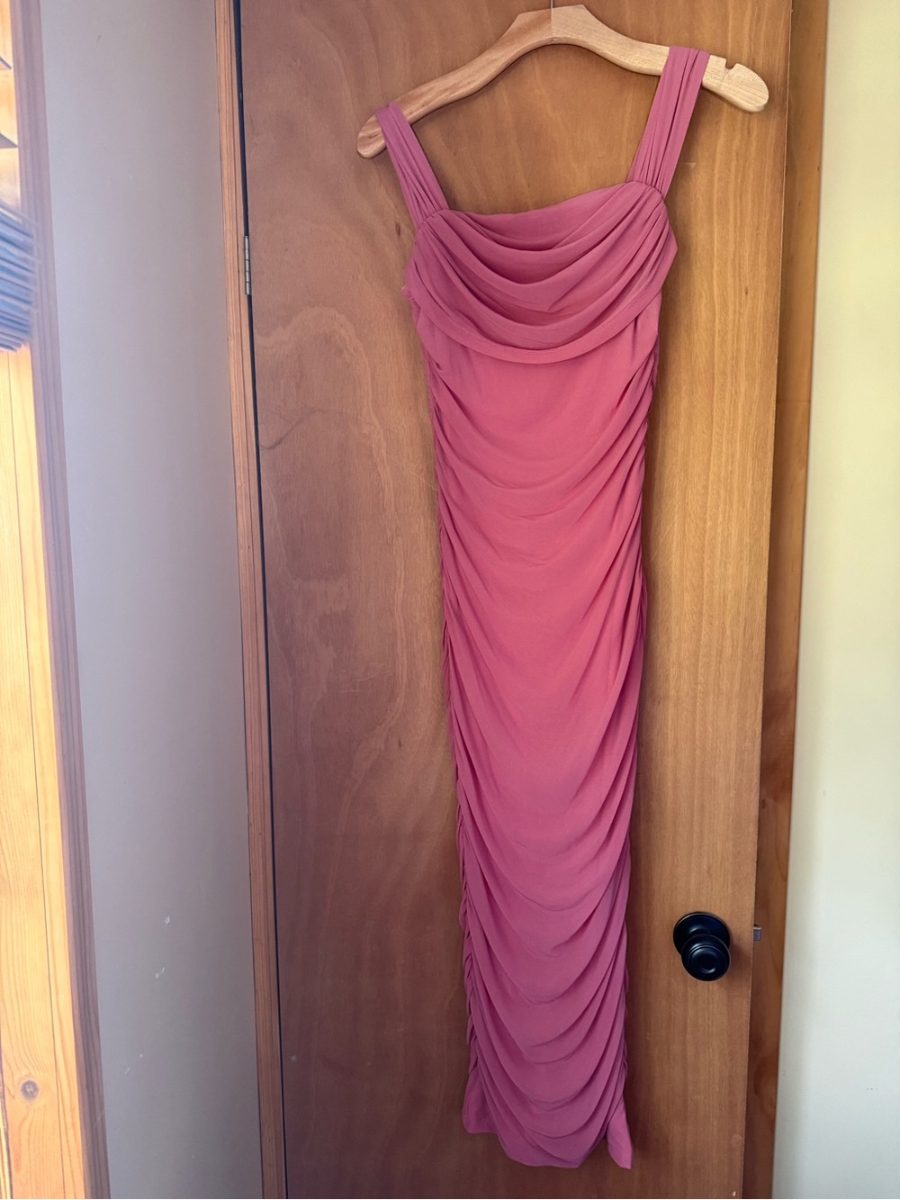 Draped Midi Dress in Dusty Rose - Picture 2 of 5